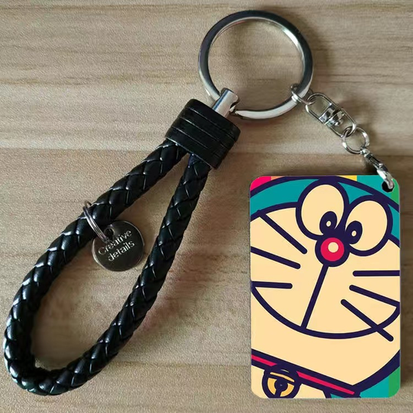 

anime doraemon keychain doraemon card set creative bag handmade pendant keychains birthday gift for men and women, Silver