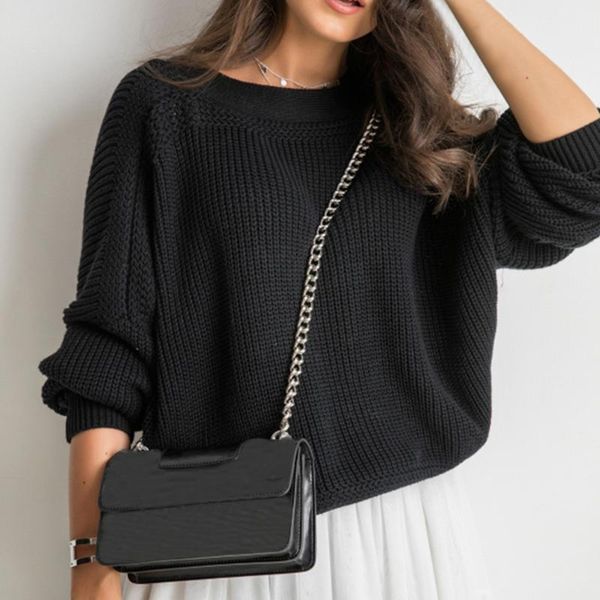 

women backless button up knitted sweater casual long sleeve loose pullovers sweater ladies knitted oversize pull femme, White;black
