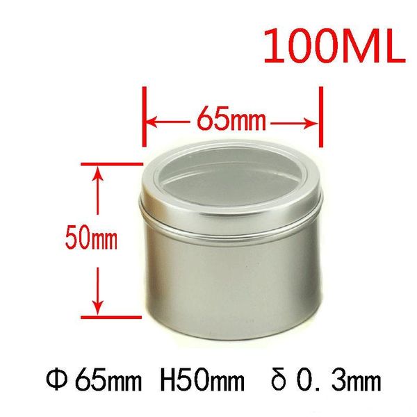 

100g aluminum jar container with window 100ml metal display tin for cream, sugar, storage, display, jewelry f20173363
