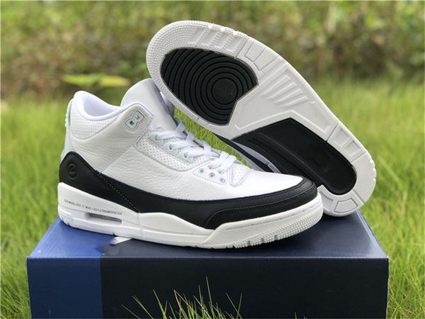 

fragment design air authentic 3 sp basketball shoes men white black sneakers outdoor sports with original box da3595-100