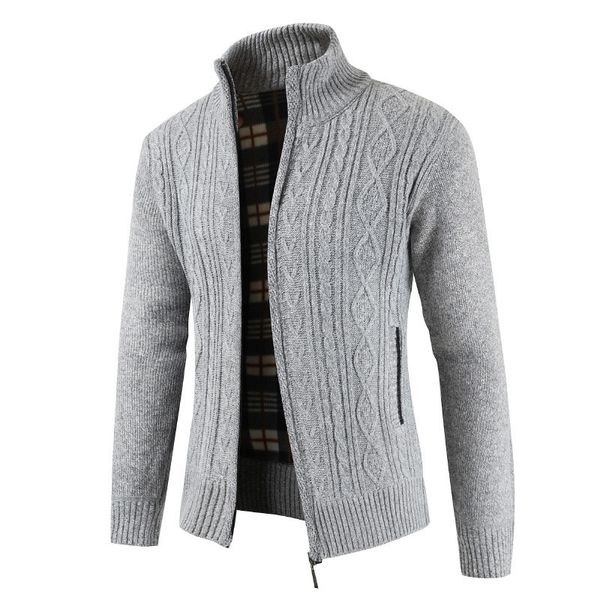 

men's sweaters 2021 brand fashion thick cardigan coat men slim fit jumpers knit zipper warm winter business style clothes, White;black