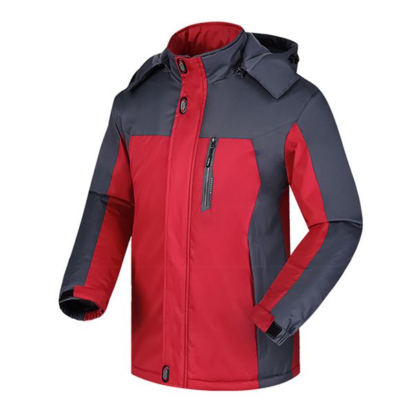 

мужчины зимний внутренний флис водонепроницаемый куртка открытый спорт теплое пальто, походы на лыжах на лыжах мужская спортивная одежда, Blue;black