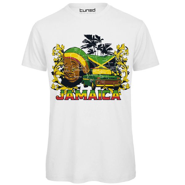 

футболка divertente uomo maglietta cotone con stampa colorata rasta jamaica tuned футболка мужчины тройники марка одежда смешной