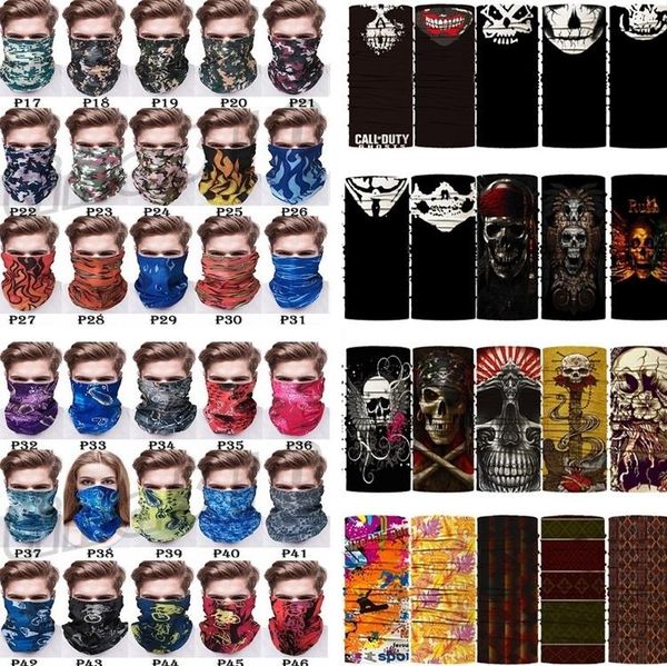 

outdoor masks multi-function head scarf seamlessly headband bandanas cycling skeleton magic party masks i495