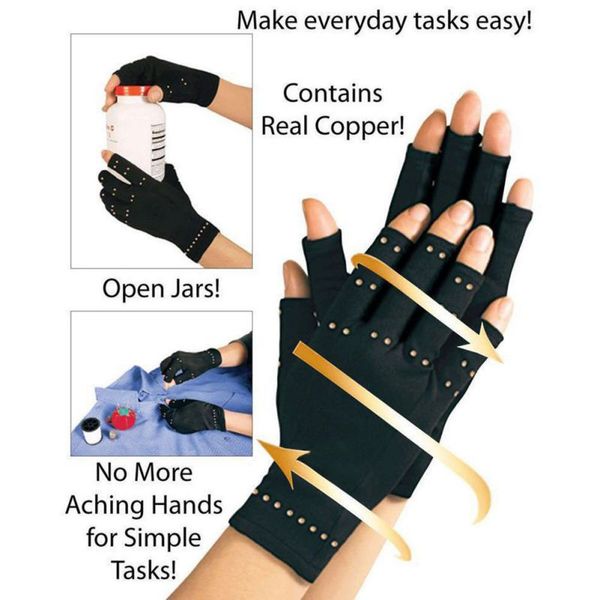 

new 1pair hand weights luva arthritis gloves therapeutic arthritis compression gloves circulation guantes, Black;red