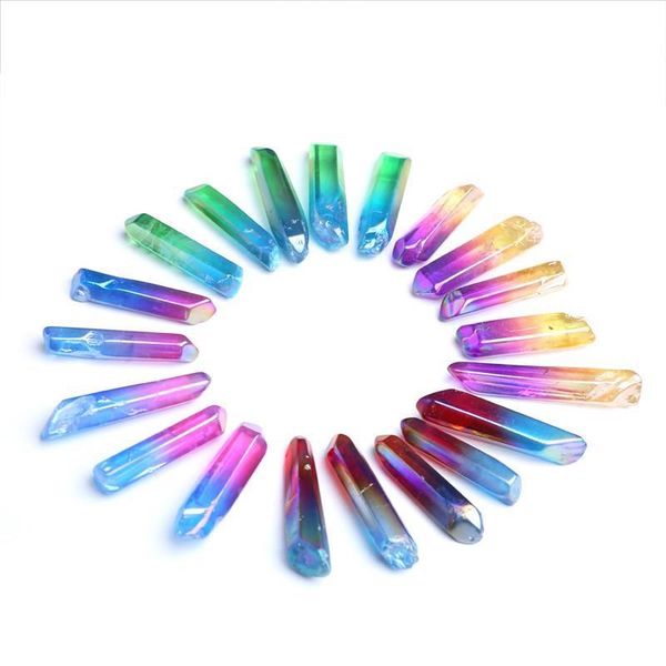 

20pcs quartz points reiki stone wands natural chakra cure sell crystal hjt healing wholesale new colorful hj2009 ndtwn