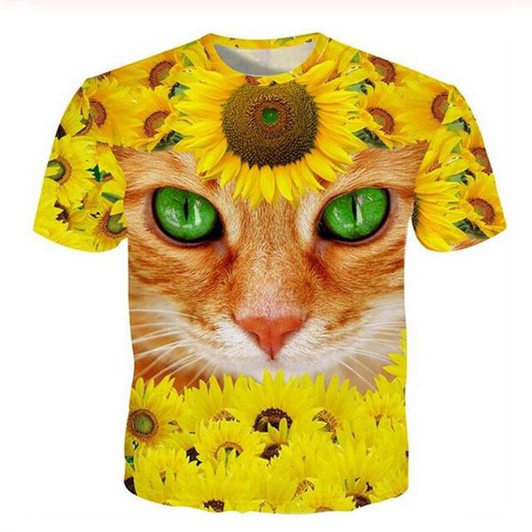 

accept dear customer design anime/p/star/singer pattern/diy t-shirt women men sunflower cat 3d print sublimation t shirt mh09, White;black