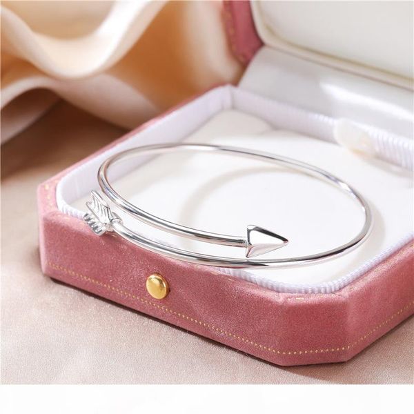 

tongti s925 sterling silver bracelet personality arrow european and american simple creative opening women's manufacturers spo, Black