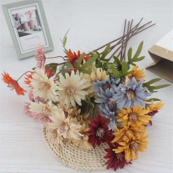 

decorative flowers & wreaths 10pcs fake autumn francois (5 heads/piece) 33.46" length simulation gerbera for wedding home artificial