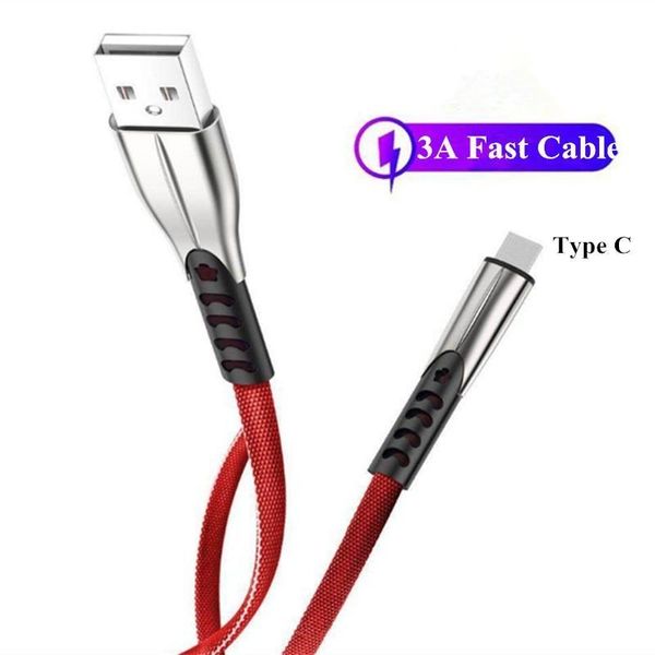 

cgjxs type c cable 3a fast charging zinc alloy usb c cable for samsung s10 xiaomi micro usb cable for tablet android phone data charger cord