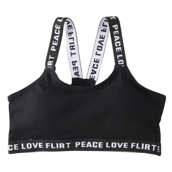 

camisoles & tanks letter sports cotton bra for women fitness running push up ladies sportswea, Black;white