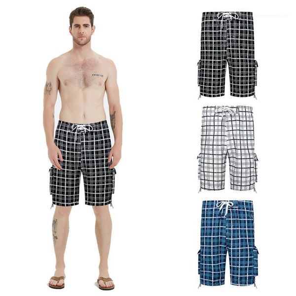 

male designer shorts mens plus size plaid beach shorts summer fashion loose breathable multicolor casual, White;black