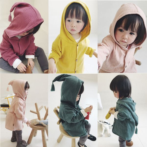 

new spring children's clothing kid girls sweatshirts hat tassel casual baby boys coat hoodies kids outfits 1-5 years clothes, Black