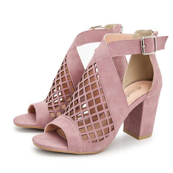 

2020 women's sandals new women summer leisure hollow out thick heel fish mouth sandals thick bottom slippers wedges shoes#0715, Black