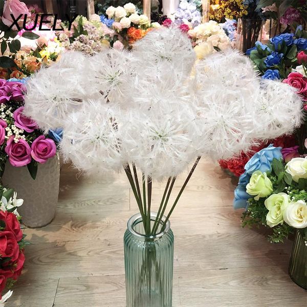 

decorative flowers & wreaths fake flower artificial white dandelion home decoration garden wedding party valentine's day1