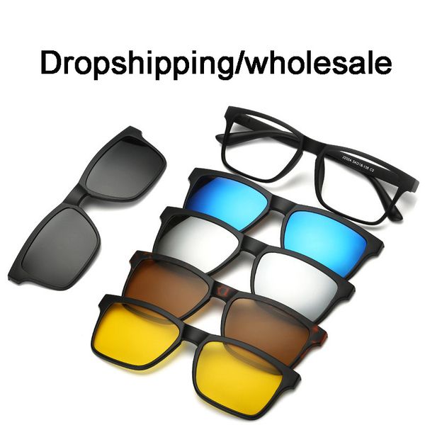 

sunglasses drop/wholesale 5+1 suit fashion clip on magnetic, White;black