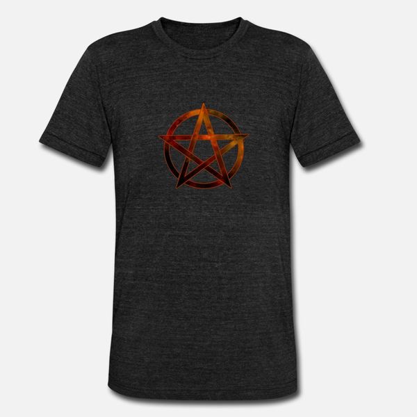 

pentagram t shirt men design 100% cotton o-neck leisure loose funny spring slim shirt