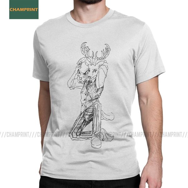 

novelty beastars t-shirt for men cotton t shirts anime animal wolf rabbit furry manga short sleeve tees plus size