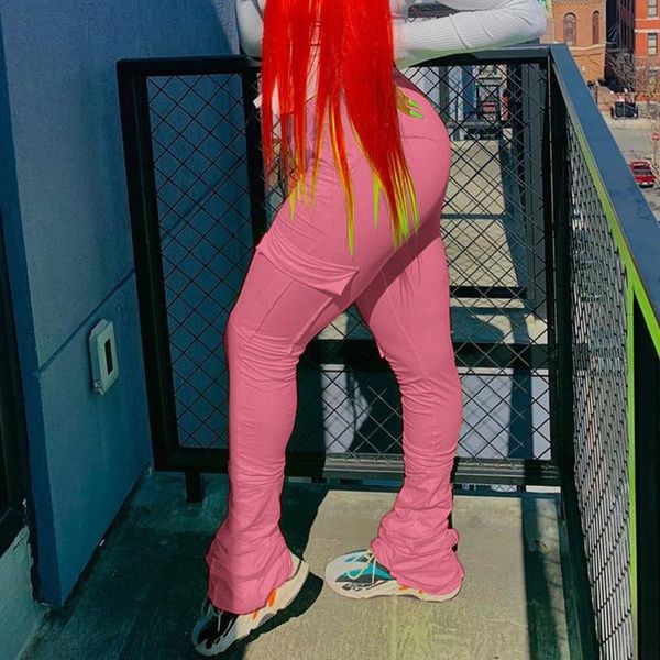 

sweatpants women flare pants ladies stacked joggers pleated high waist trousers split bell bottom pants female, Black;blue