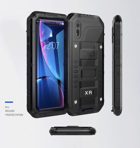 

fashion waterproof metal phone case case for iphone 11 pro max xs xr 8 7 6 plus tpu anti-fall anti-knock wholesale