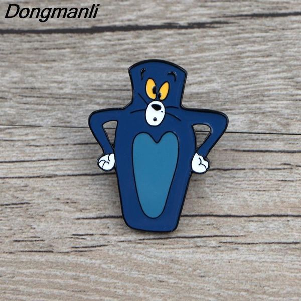 

bg050 dongmanli cat and mouse funny enamel pins and brooches lapel pin backpack bags badge clothes decoration gifts, Gray