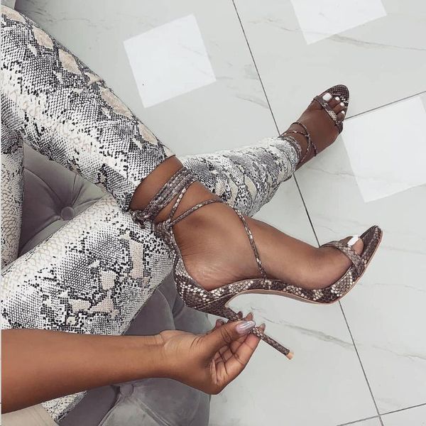 

2020 summer super high heel serpentine cross bandage nightclub sandals, Black