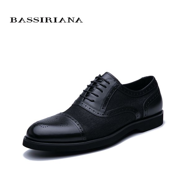 

dress shoes bassiriana 2021 spring and summer formal men's black leather exquisite hollow fashion trend comfortable