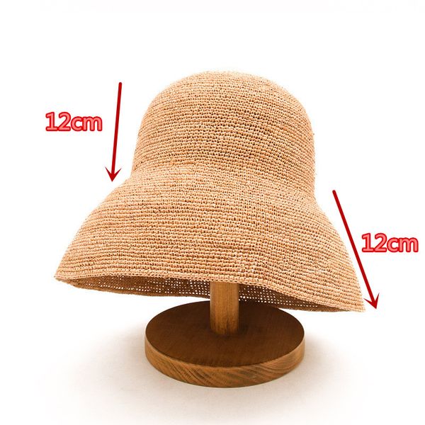 

202006-gaoda-raffia grass light brown color big wind brim can fold solid holiday bucket cap women leisure fishermen hat, Blue;gray