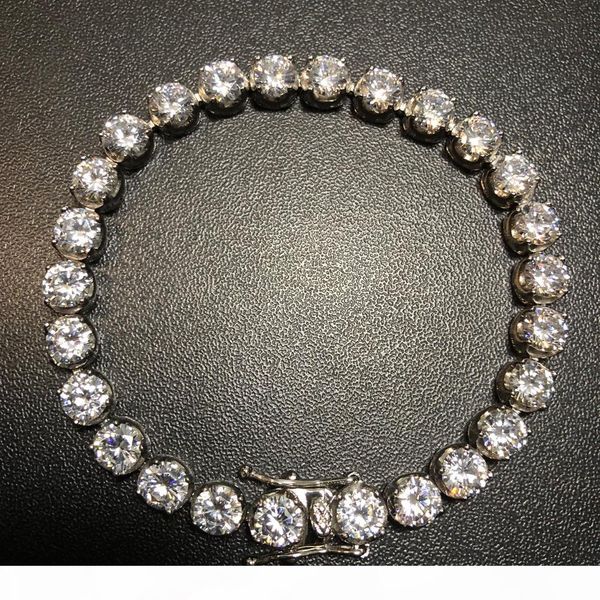 

never fade stainless steel tennis chain bracelet 6mm width 8inch micro paved cubic zircon hip hop mens jewelry, Golden;silver