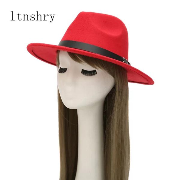 

wide brim hats chapeau feutre women's design wing men jazz hat felt for laday cap panama chapeu fedora, Blue;gray