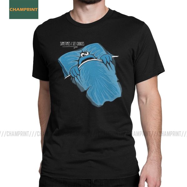 

sometimes i see cookies cookie monster t shirt men's cotton unique t-shirt crewneck tees short sleeve clothing summer