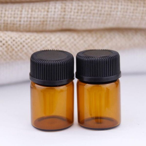 

small sample vials mini amber glass bottles for essential oil perfume 2ml refillable bottles with orifice reducer cap lx1440