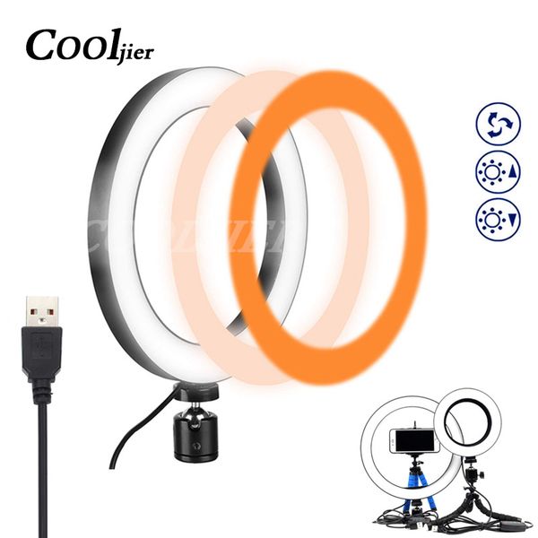 

cooljier 2020 new led selfie ring light usb charge pgraphy ring light for phone camera video live studio