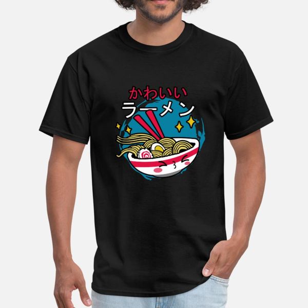

anime kawaii ramen manga gift idea t shirt men custom cotton round neck standard cute building spring autumn original shirt