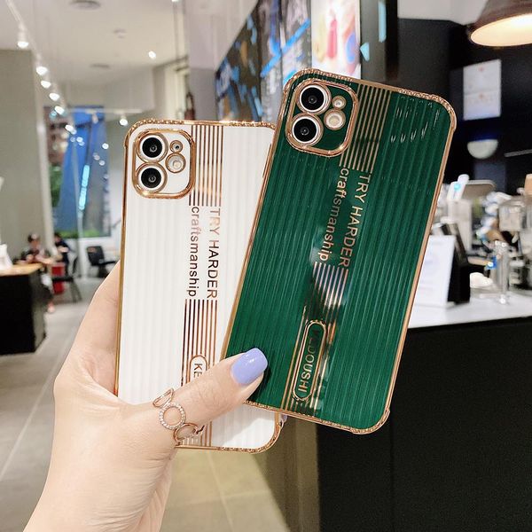 

electroplated trunk stripes phone case for iphone11 pro max x xs xr xs max 7 7 plus 8 se 2020 soft tpu luxury back cover