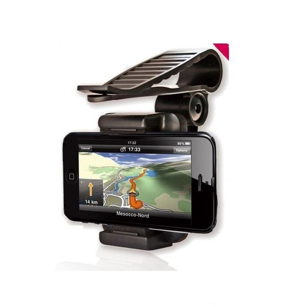 

car sun visor shade shield phone holder 360 degree rotating mount for iphone x 8 7 samsung gps