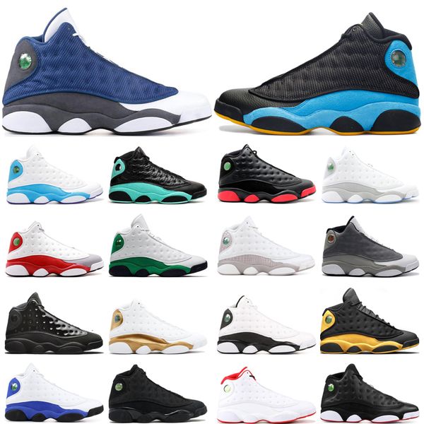 

trainers ale mens basketball shoes 13s flint dirty bred cp3 away island green phantom cap and gown lucky green sports sneakers size 7-13, Black