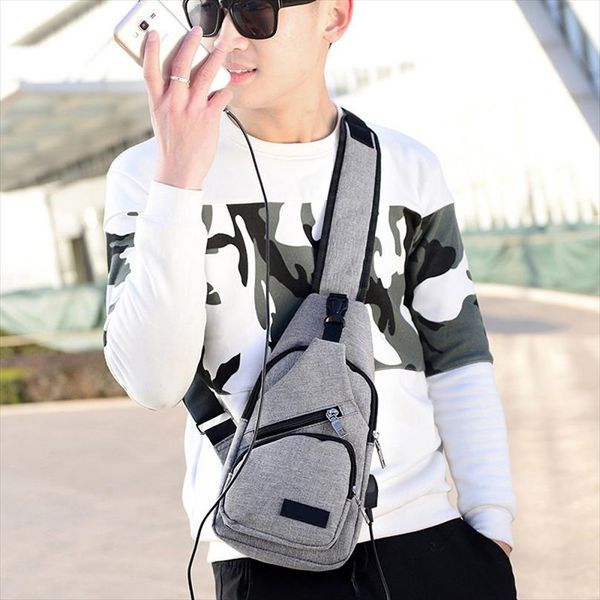 

usb jack crossbody bags messenger chest bag pack waterproof nylon single shoulder strap pack mochila peque a hombre