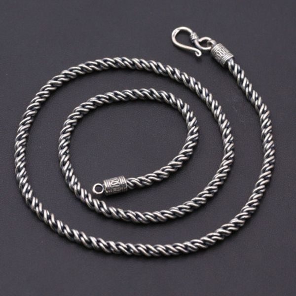 

925 sterling silver necklace for women men 4.5mm thick heavy classic twisted rope necklace christmas gifts