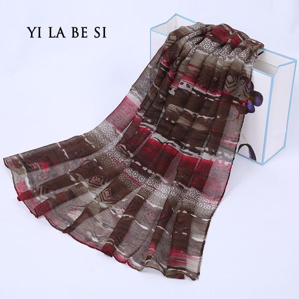 

scarves 2021 fashion soft thin voile scarf women striped dot printed foulard sjaal cachecol feminino, Blue;gray