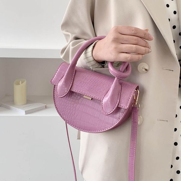 

crocodile pattern saddle bags for women 2020 small pu leather totes female crossbody shoulder handbag lady cute travel bag