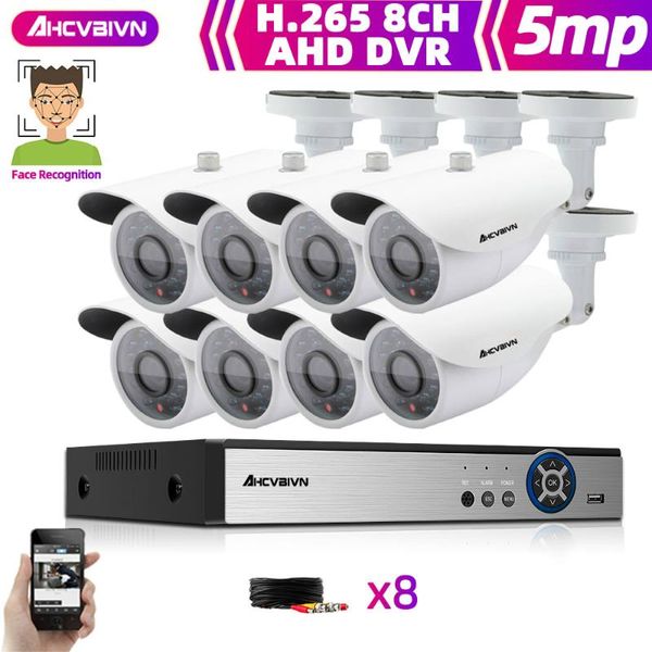 

systems face detection 8ch 5mp ahd dvr kit 5 in 1 8pcs cameras outdoor cctv camera system ir security video surveillance