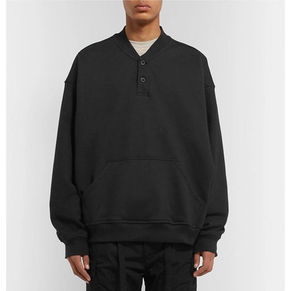 

19ss fear of god fog crewneck sweatshirt baseball long sleeve black pullover tee street casual solid sweater t shirt hfhlwy005