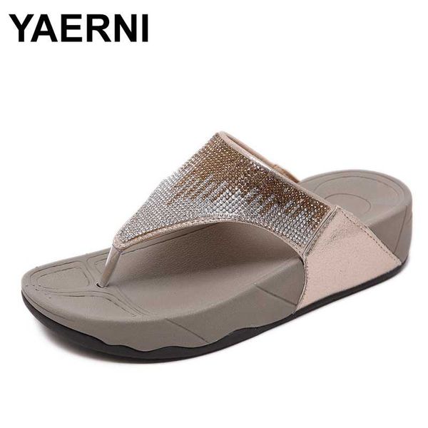 

yaerni 2020 new women summer thongs shoes sandals indoor and outdoor slipper thongs slippers for women zapatos de mujer, Black