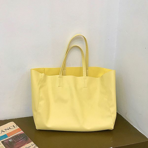 

the new one-shoulder bag for women 2020 is a large-capacity office worker's napoli light cream yellow tote bag