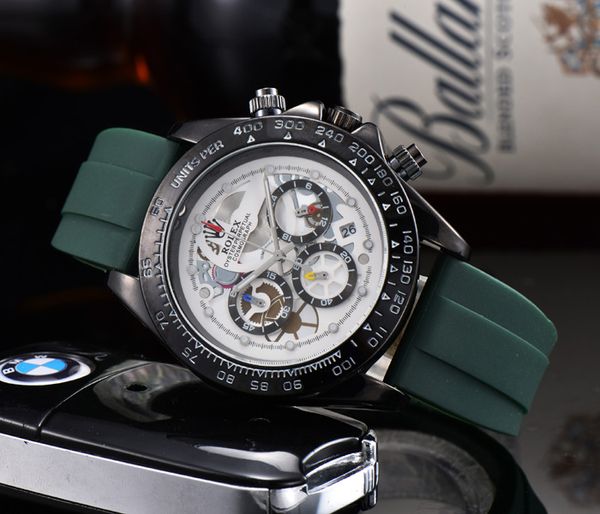 

34 All Subdials Work Hot Mens Watches Stainless Steel Quartz gmt Wristwatches Stopwatch Luxury Watch