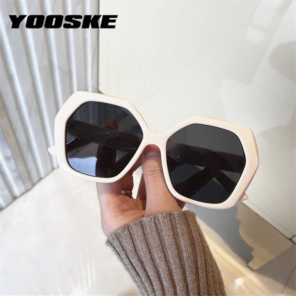 

yooske polygon sunglasses retro trend sun glasses thick big frame eyewears women brand design sunglass sun eyeglasses, White;black