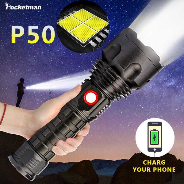 

super powerful led xp50 lamp waterproof flash light usb rechargeable power bank torch lantern spotlights for camping