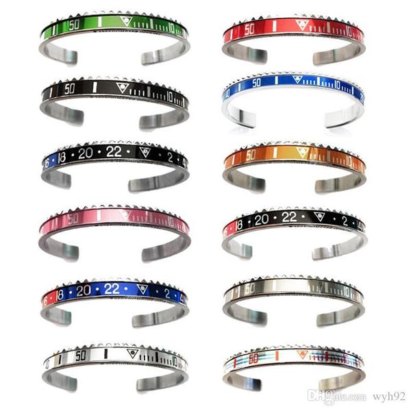 

speedometer bangles mixed style stainless steel bracelet manchette open initial cuff bangle speedometer sp01, Black
