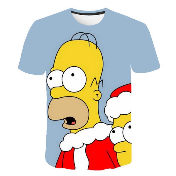 

autumn and winter merry christmas new 3d simpson cartoon anime wild sports slim 3d print shirts oversized funny aesthetic men clothing